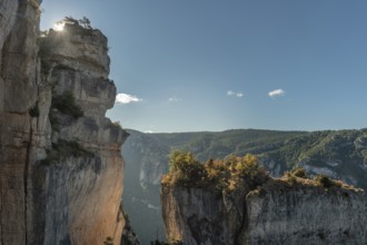 Landscape of a wild and preserved valley, canyon in the Cevennes national park. biosphere reserve