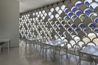 Cafeteria in the Oceanario de Lisboa, modern architecture, interior, Lisbon, Portugal, Europe