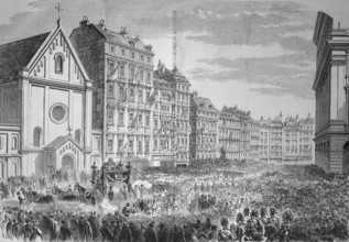 Funeral of Emperor Maximilian I of Mexico (1832-1867), Arrival of the funeral procession on 18