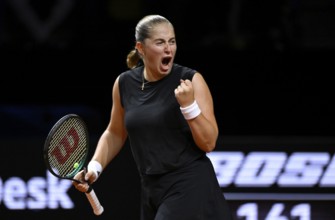 Jelena Ostapenko LAT Cheering Gesture Gesture Tennis Women Porsche Cup, Grand Prix, GP, Stuttgart