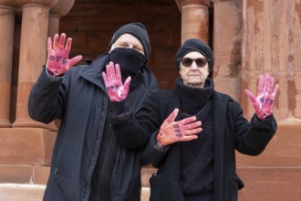 Detroit, Michigan USA - 5 April 2025 - A 'Hands Off' demonstration protests the Trump