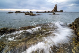 Rocky coast, Cabo de Gata-Nijar Natural Park, Almeria, Andalusia, Spain, Europe