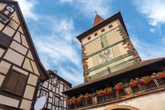 The Obertorturm tower on Victor-Kretz-Straße in the old town of Gengenbach in the Black Forest,