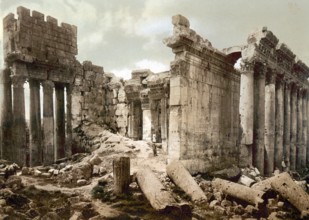 Der Jupitertempel, Baalbek, Heiliges Land, Libanon, ca. 1890, Historic, digitally restored