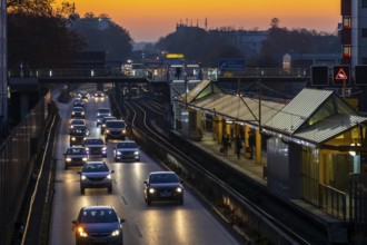 Motorway A40, Ruhrschnellweg, in Essen, route through the city centre, is affected by a possible