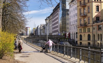 Residential and office building on the River Spree on Fischerinsel, Berlin, Germany, Europe
