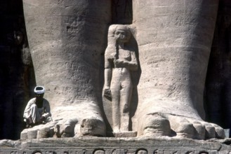 Feet of a 20 metre high royal figure at the South Temple inAbu Simbel, Egypt, Africa