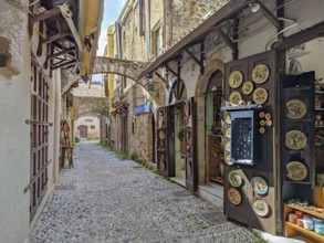 Medieval alley, UNESCO World Heritage Site, Old Town, Rhodes Town, Rhodes, Dodecanese archipelago,