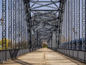Old Harburger bridge, crossing Elbe river, Hamburg, Germany, Europe