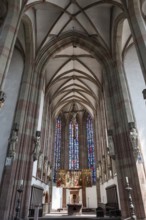 Chancel of the Gothic St Mary's Chapel, Marktplatz 9, Würzburg, Lower Franconia, Bavaria, Germany,