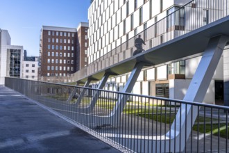 The Parkbruk, cycle and pedestrian bridge in the city centre of Antwerp, crosses a multi-lane city