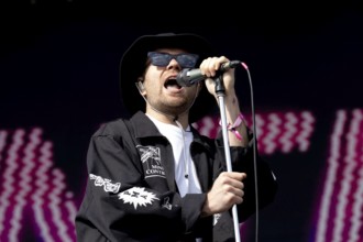 Adenau, Germany, 7 June 2024: Enter Shikari (Roughton Rou Reynolds, singer) play at Rock am Ring.