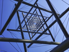 View of the artwork Needel Tower II by Kenneth Snelson, Tensegrity, Sculpture Park, Otterlo, De