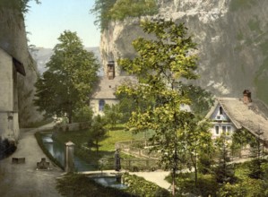 The Hermitage near Solothurn in Switzerland, Historical, digitally restored reproduction from a