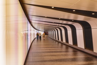 Pedestrian tunnel at St Pancras station, Camden, London, England, United Kingdom, London, South of