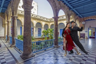 Palacio de la Artesania with tango couple Havana Cuba Composing