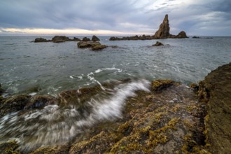 Rocky coast, Cabo de Gata-Nijar Natural Park, Almeria, Andalusia, Spain, Europe