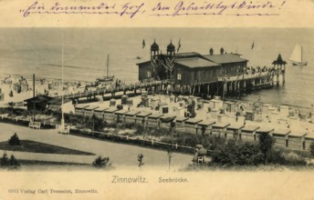 Historical postcard, picture postcard, Baltic resort Zinnowitz, Mecklenburg-Vorpommern, Germany,