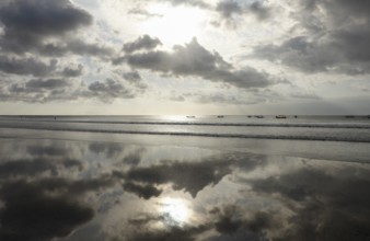 Beach of Kuta at sunset, Bali, Indonesia, Asia