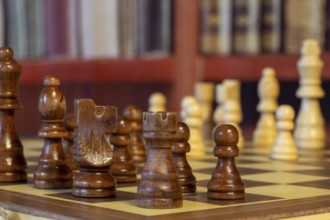 Close-up of a chess set