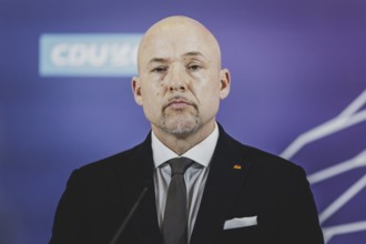 Alexander Hoffmann, Member of the German Bundestag (CDU/CSU), recorded as part of a press statement
