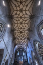 Late Gothic ribbed vault with organ loft from the Heilig-Kreuz-Münster, 15th century, Rottweil,