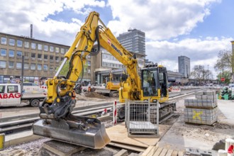 Construction site at the main railway station, for the new Citybahn, a new tram line over 5 km