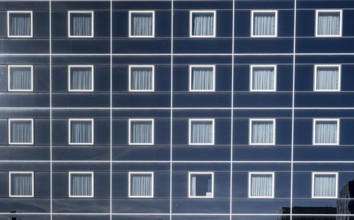 Holiday Inn Express Hotel in Antwerp, square façade design, Flanders, Belgium, Europe