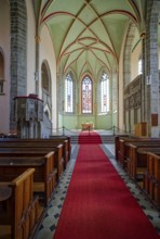 Church of St Jacob on the market square, interior view, Köthen, Saxony-Anhalt, Germany, Europe