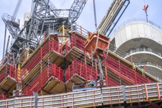 Construction site of the FOUR construction project, 4 high-rise towers at Roßmarkt in Frankfurt am