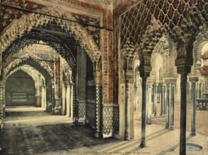 Granada, Alhambra, Sala de Justicia y Patio de los Leones, Spain, c. 1890, Historical, digitally