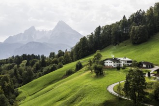 Maria Gern, view of the Watzmann, Berchtesgarden Alps, Berchtesgaden, Berchtesgadener Land, Upper