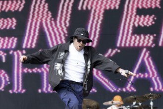 Adenau, Germany, 7 June 2024: Enter Shikari (Roughton Rou Reynolds, singer) play at Rock am Ring.