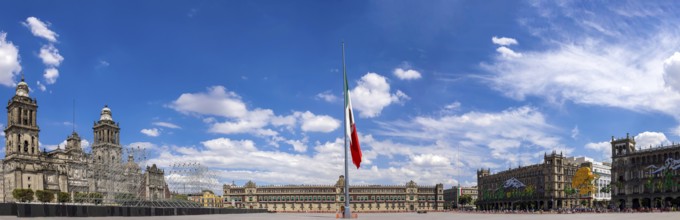 Central Zocalo Plaza and landmark Metropolitan Cathedral of the Assumption of Blessed Virgin Mary