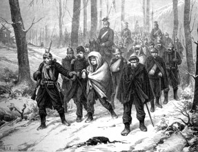 Transport of prisoners after the capture of Mezieres, German-French War, 1871, France, Historical,
