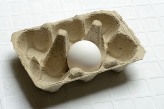 An egg in packaging, hen's egg, egg shortage