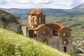 Byzantine architecture of Holy Trinity church, Citadel of Berat Castle, UNESCO World Heritage Site,