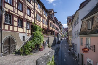 Historic half-timbered houses in Steigstraße, old town centre of Meersburg on Lake Constance, Lake
