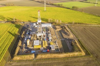 Final construction phase of oil rig, used for tool tests only, company Baker Hughes, Ahnsbeck near