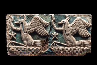 Tile from the frieze with Rechit birds from the exhibition: Ramses the Great and the Gold of the
