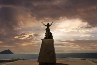 Mazatlan, Mexico-10 March, 2020: Famous Mazatlan sea promenade, El Malecon, with ocean lookouts and