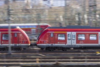 Track apron at Stuttgart main station with S-Bahn. Trains still run here. After completion of the