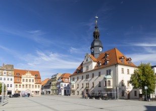 Town hall on the market square, Borna, Saxony, Germany, Europe