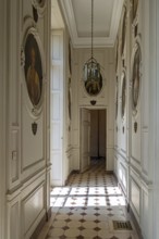 La Galerie, gallery with painted portraits at Château de Bel?il, castle in Beloeil and residence of