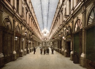 St Hubertus Gallery, Brussels, Belgium, ca 1895, Historic, digitally restored reproduction from a