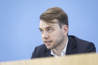 Philip Krämer, Member of the German Bundestag (Bündnis 90/Die Grünen), recorded during a press