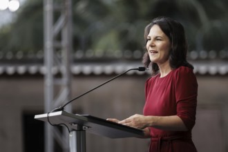 Annalena Bärbock (Alliance 90/The Greens), Federal Foreign Minister, during a speech and reception