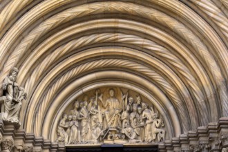 Depiction of the Last Judgement in the tympanum, princely portal, main portal, Bamberg Cathedral of