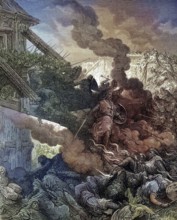 Godfrey enters Jerusalem First Crusade 1099, Historical, digitally restored reproduction from a