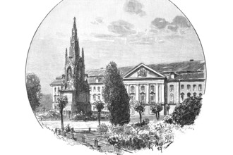The University of Greifswald around 1900, Germany, reproduction of an original, around 1900,